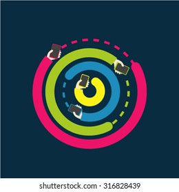 Flat vector hands illustration