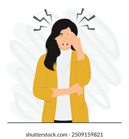Ilustración de concepto de dolor de cabeza de Vector plano