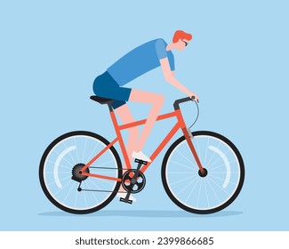 personas sanas con vectores planos montando en forma activa el concepto de bicicleta y bicicleta estática

