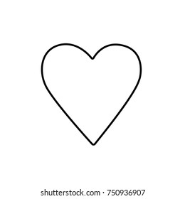 Flat vector heart isolated. Illustration on white background outlined