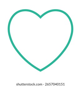 Flat vector heart line icon in solid style. Perfect for love, care, health, favorite, romantic, or Valentine's Day concepts. Isolated design ideal for apps and websites