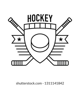A flat vector hockey crest featuring a simple hockey puck icon in the middle.
