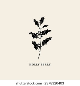 Flat vector holly berry illustration