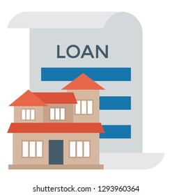 Flat vector of a home loan 