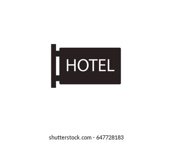 Flat vector hotel label sign