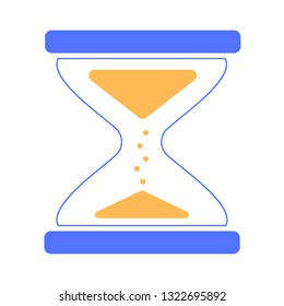 Flat vector hourglass icon-stopwatch sign-countdown symbol-time illustration