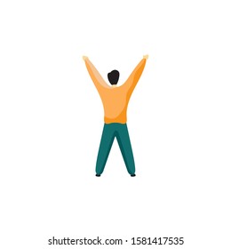 flat vector human celebration illustration white background
