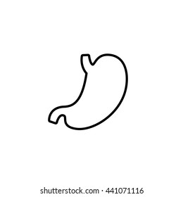 Flat vector human stomach icon. Internal abdomen organs