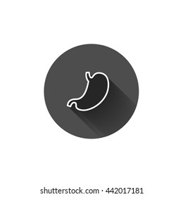 Flat vector human stomach icon. Internal abdomen organs