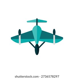 Flat vector hybrid fixed wing drone combining airplane and rotor design for long range delivery missions