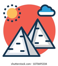 
Flat vector icon of ancient importance holders Egypt Pyramids
