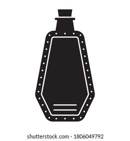 Flat vector icon a antique glass bottle with cork stopper for apps or websites