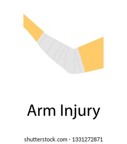 Flat vector icon of arm injury.