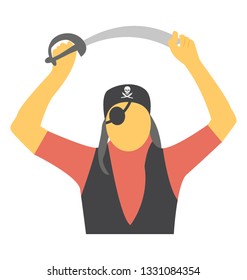 Flat vector icon of attacker.