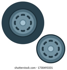 Flat vector icon auto tire isolated on white background.