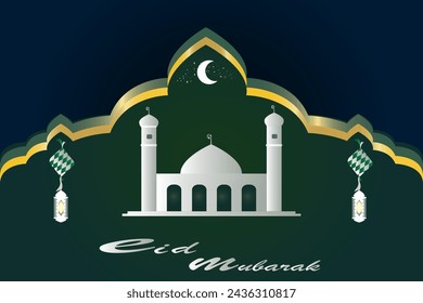 flat vector icon background symbols eid mubarak