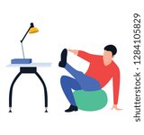 Flat vector icon of ball exercise