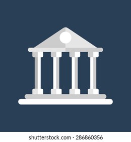 Flat vector icon of Bank for Mobile & Computer