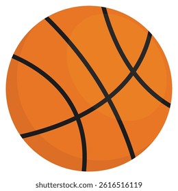 Flat vector icon of basketball.