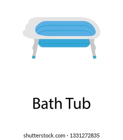 Flat vector icon of bathtub.