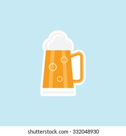 Flat vector icon of Beer Glass.