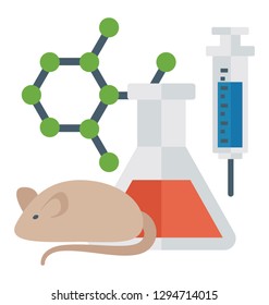 Flat vector icon of biological experiment.