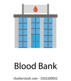 Flat Vector Icon Of Blood Bank.