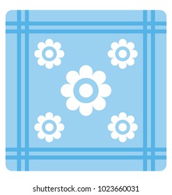 
A flat vector icon of a blue color fabric. 
