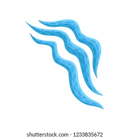 Flat vector icon of blue virus. Biological agent. Dangerous microorganism under microscope. Microbiology theme