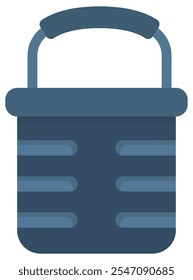 Flat vector icon of bucket isolated on white background.