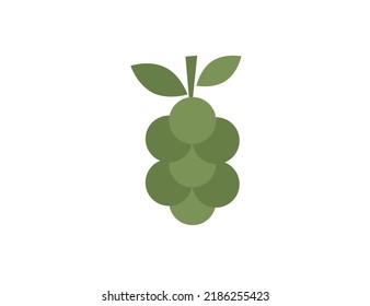 Flaches Vektorsymbol - ein Haufen Trauben. Webversion. Lebensmittel, Natur