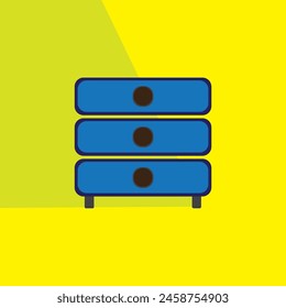 flat vector icon of bunk cupboard