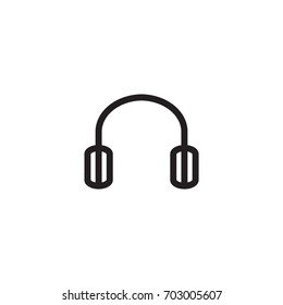 Flat Vector Icon Button Headphones