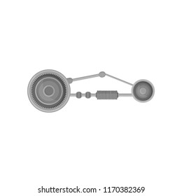 Flat vector icon of car suspension. Part of motor vehicle. Element for promo banner or poster of automobile maintenance service