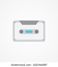 Flat Vector Icon Of Cassette.