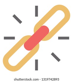 Flat vector icon of chain link 