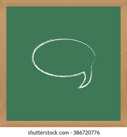 Flat vector icon. Chalk on a blackboard. Speech bubble.