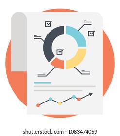
Flat vector icon of circular diagram for business analysis

