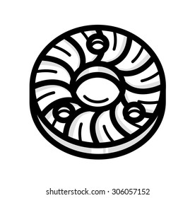 Flat Vector Icon of coffee Stuff Coffee Knife Machine