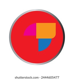 flat vector icon coin logo with striking colors