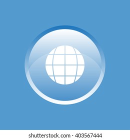 Flat vector icon. Colored icons in the form of buttons. Planet. Earth.
