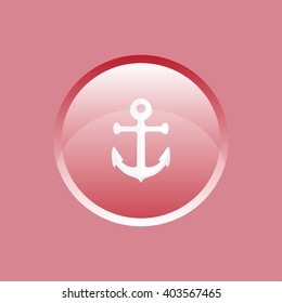 Flat vector icon. Colored icons in the form of buttons. Anchor.