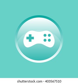 Flat vector icon. Colored icons in the form of buttons. Joystick.