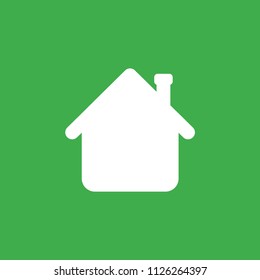 Flat vector icon concept of house arrow showing up on green background.