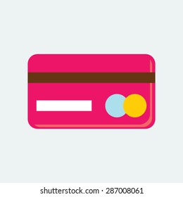 Flat vector icon of Credit card for Mobile & Computer