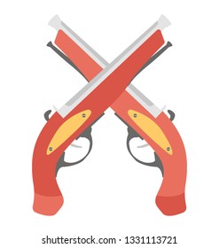 Flat vector icon of crossed musket.