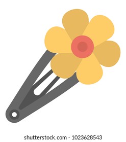 
A flat vector icon of depiction of a kids colorful hair pin. 
