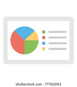 
Flat vector icon design of analysis via pie graph
