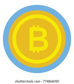 
Flat vector icon design of a bitcoin
