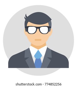 
Flat vector icon design of a businessman
